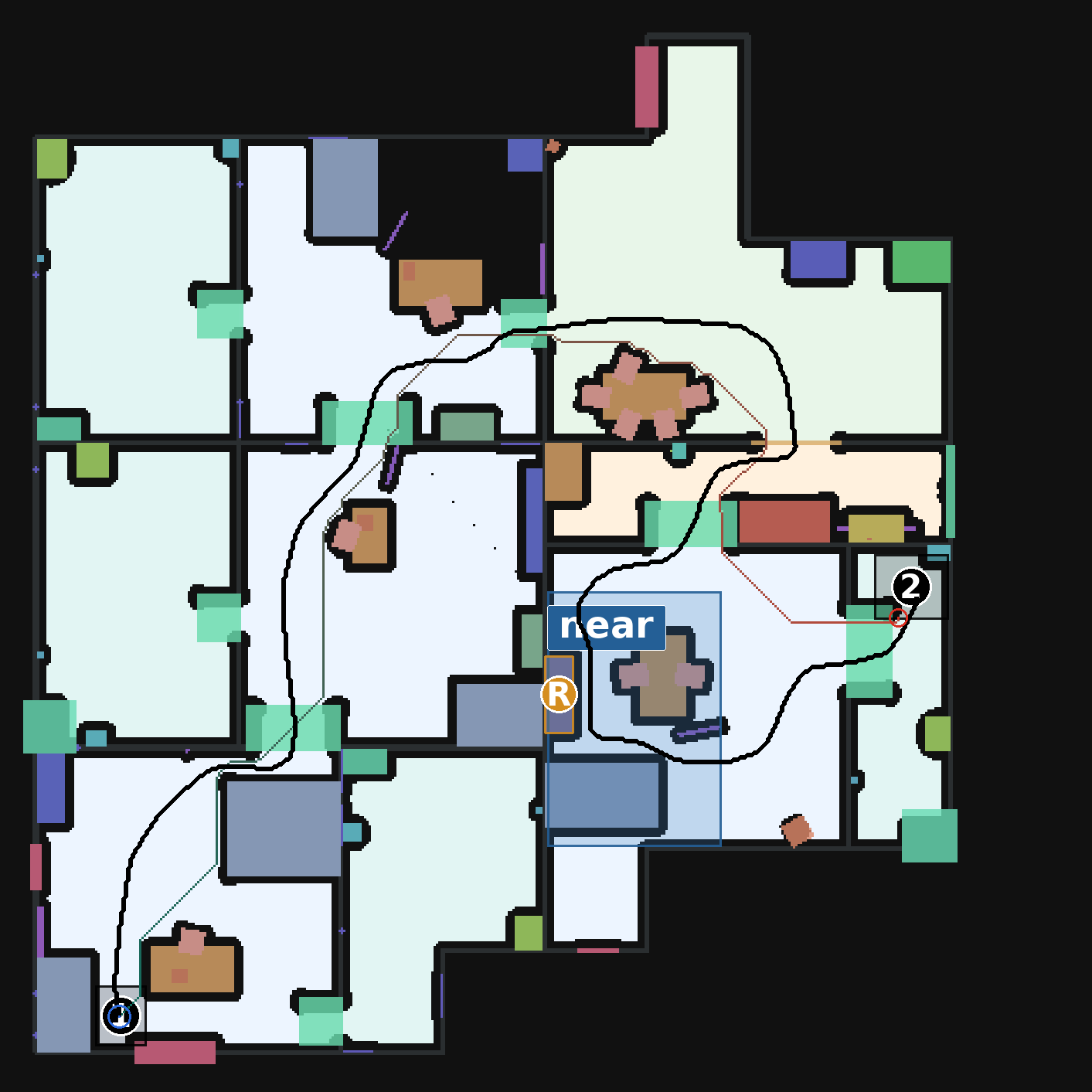 Annotated route for Episode 006 in Scene 108