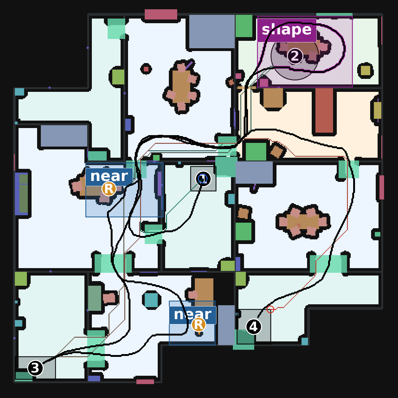 Annotated route for Episode 020 in Scene 111