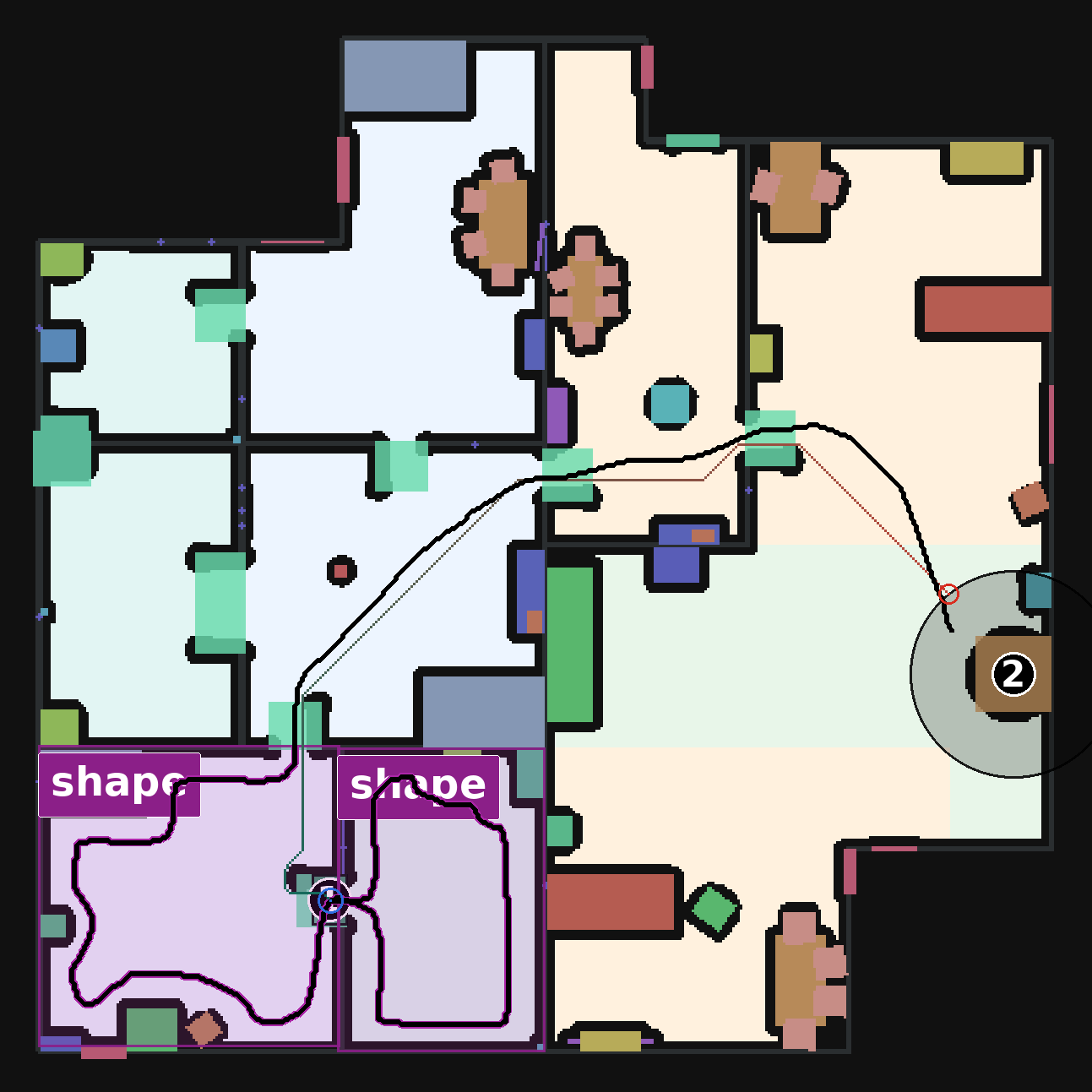 Annotated route for Episode 015 in Scene 117