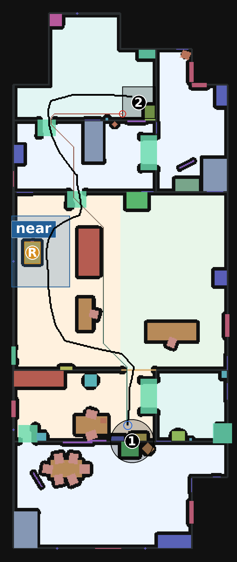 Annotated route for Episode 001 in Scene 120