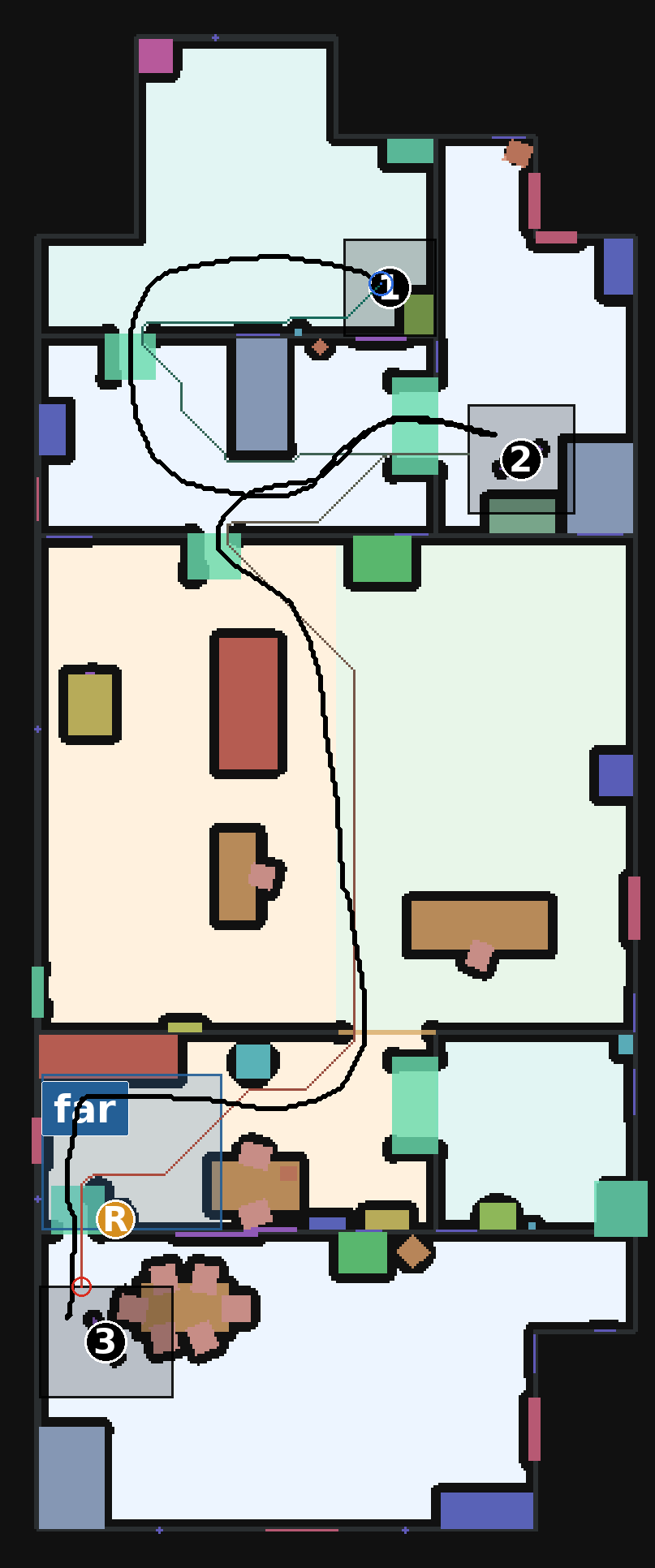 Annotated route for Episode 005 in Scene 120