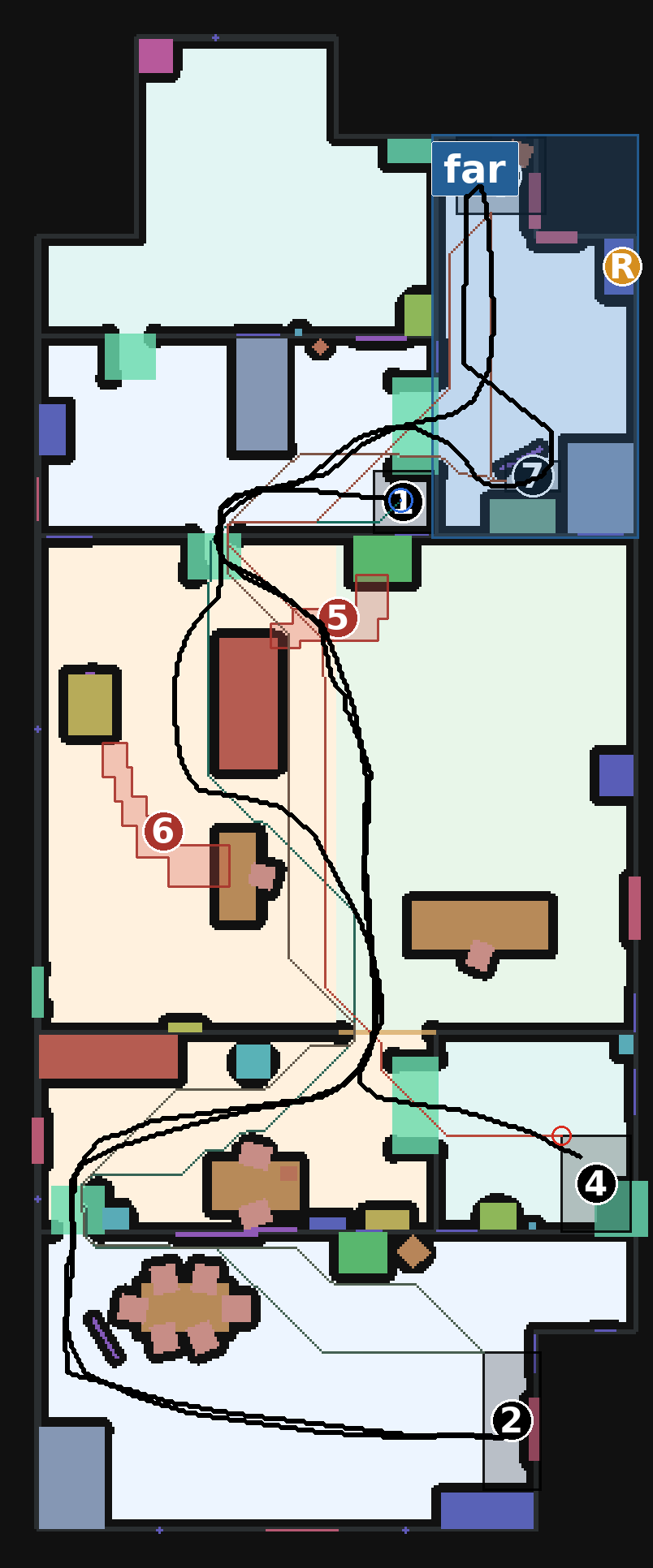 Annotated route for Episode 019 in Scene 120